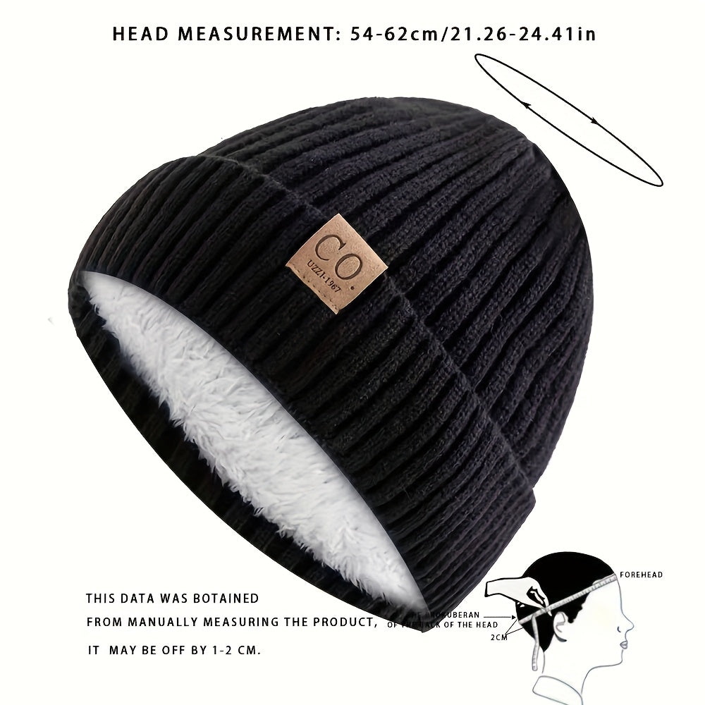 Winter Couple Thickened Knitted Hat Windproof and Warm Fleece Hat
