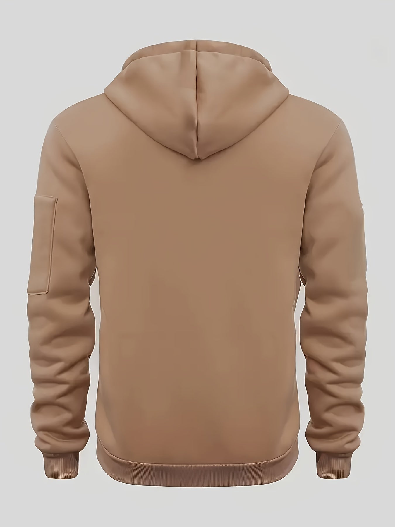 Men's Casual Sporty Hoodie with Multi-Zip Arm Pockets - Polyester