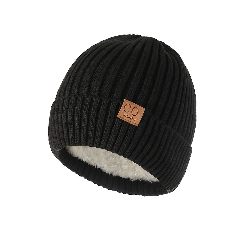 Winter Couple Thickened Knitted Hat Windproof and Warm Fleece Hat