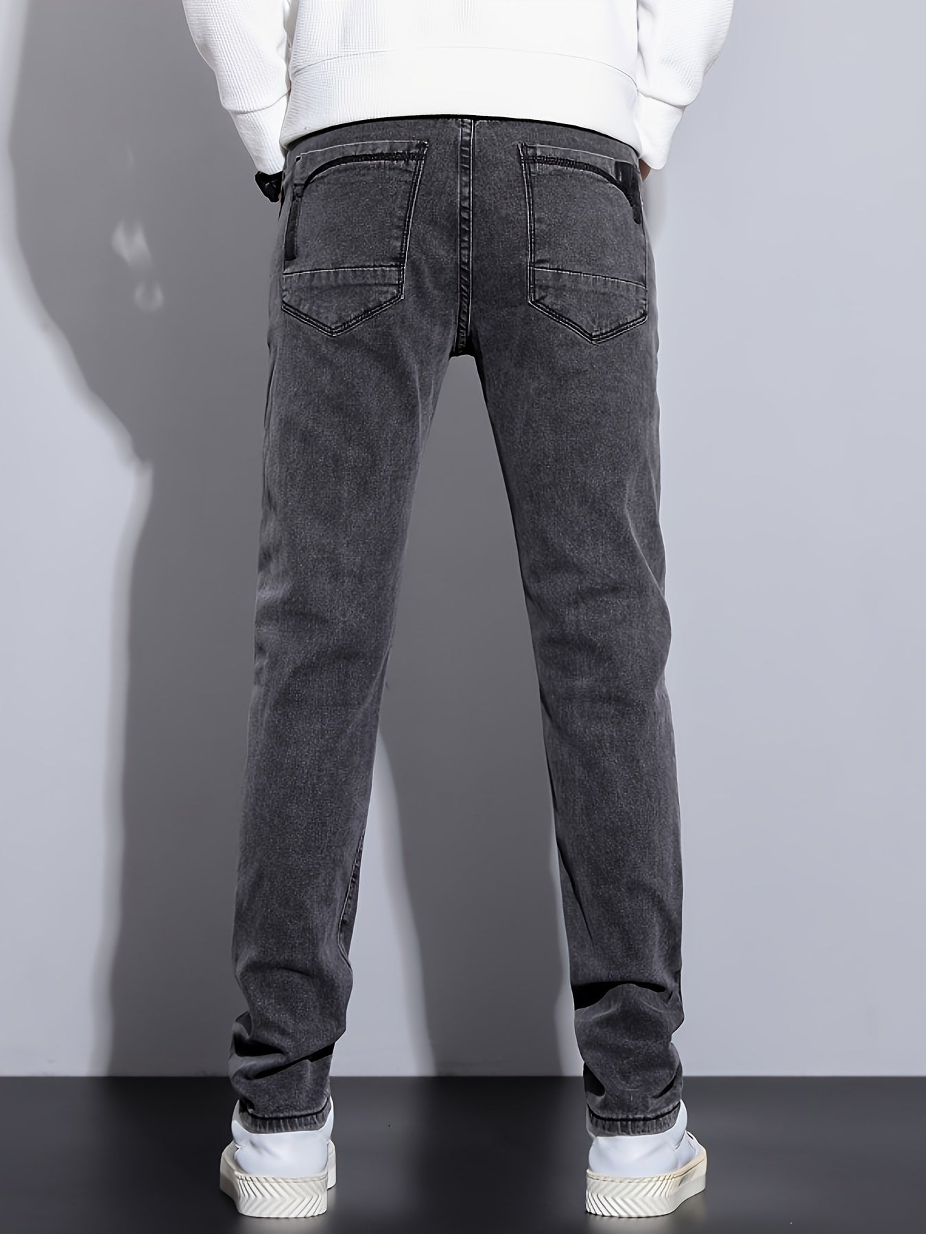 Autumn and Summer Men's New Trendy Retro Slim Fit Small Foot Jeans