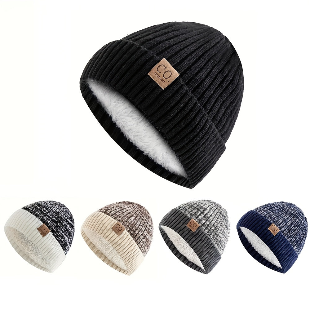 Winter Couple Thickened Knitted Hat Windproof and Warm Fleece Hat