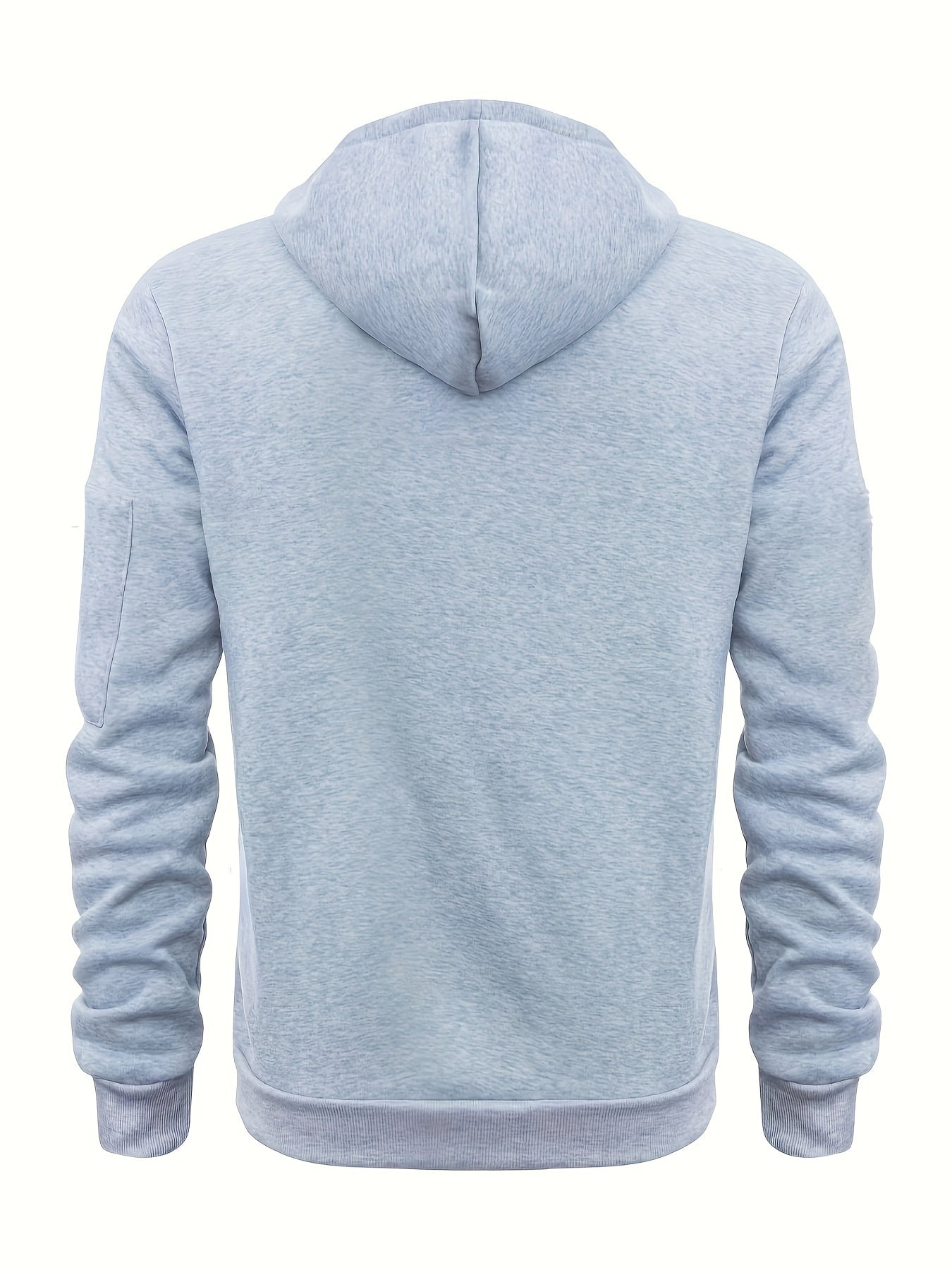 Men's Casual Sporty Hoodie with Multi-Zip Arm Pockets - Polyester