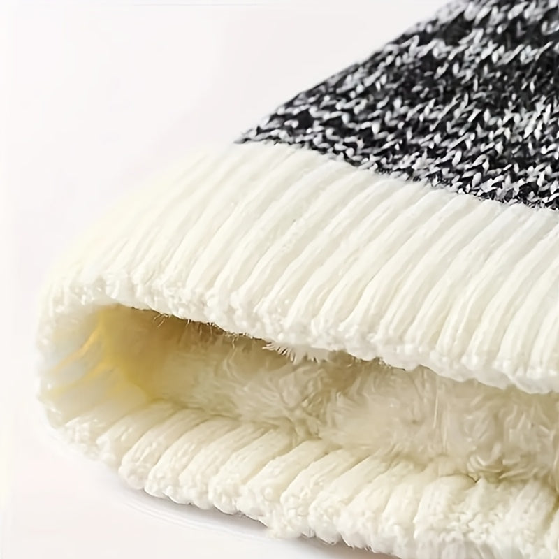 Winter Couple Thickened Knitted Hat Windproof and Warm Fleece Hat