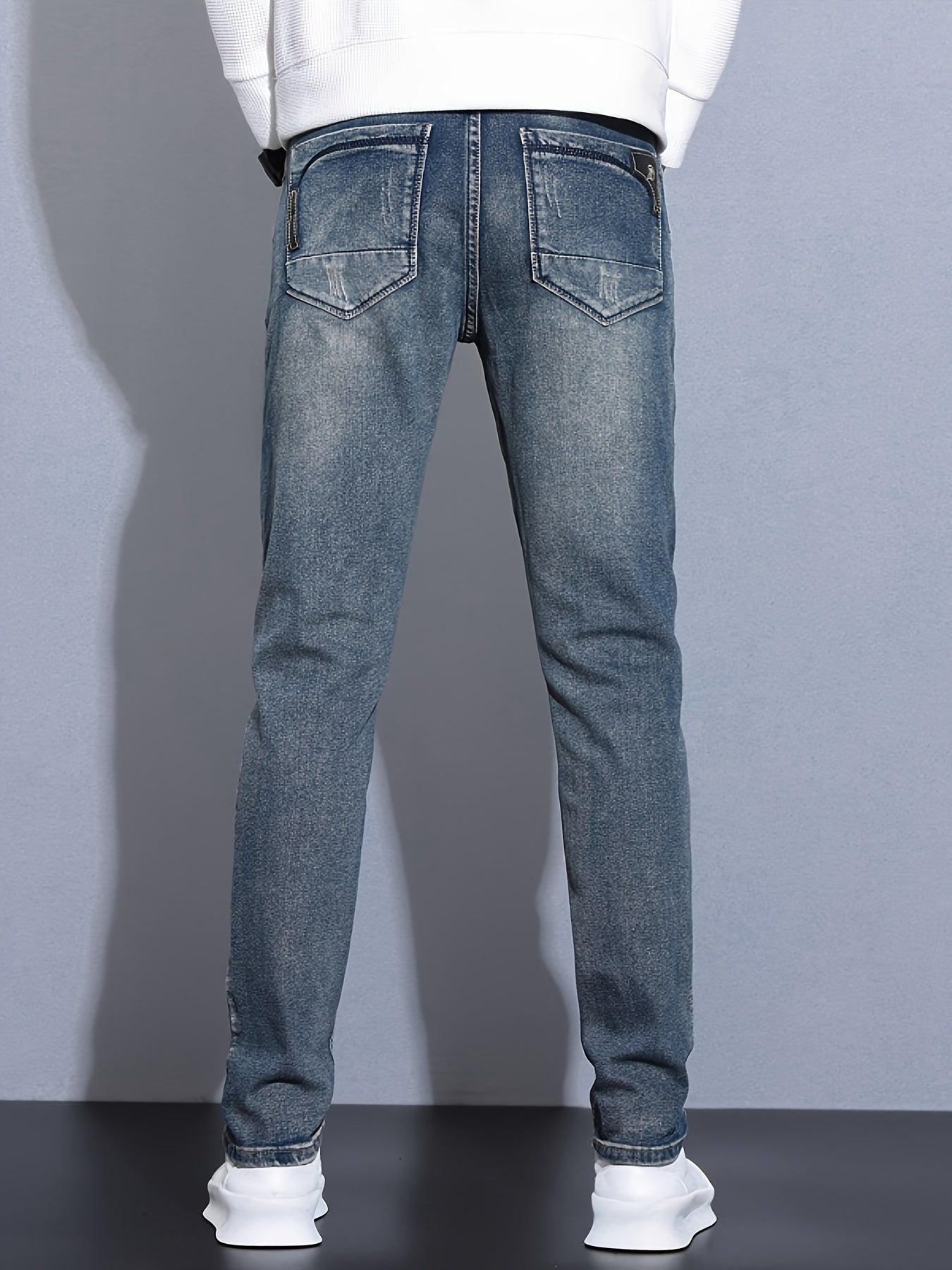 Autumn and Summer Men's New Trendy Retro Slim Fit Small Foot Jeans