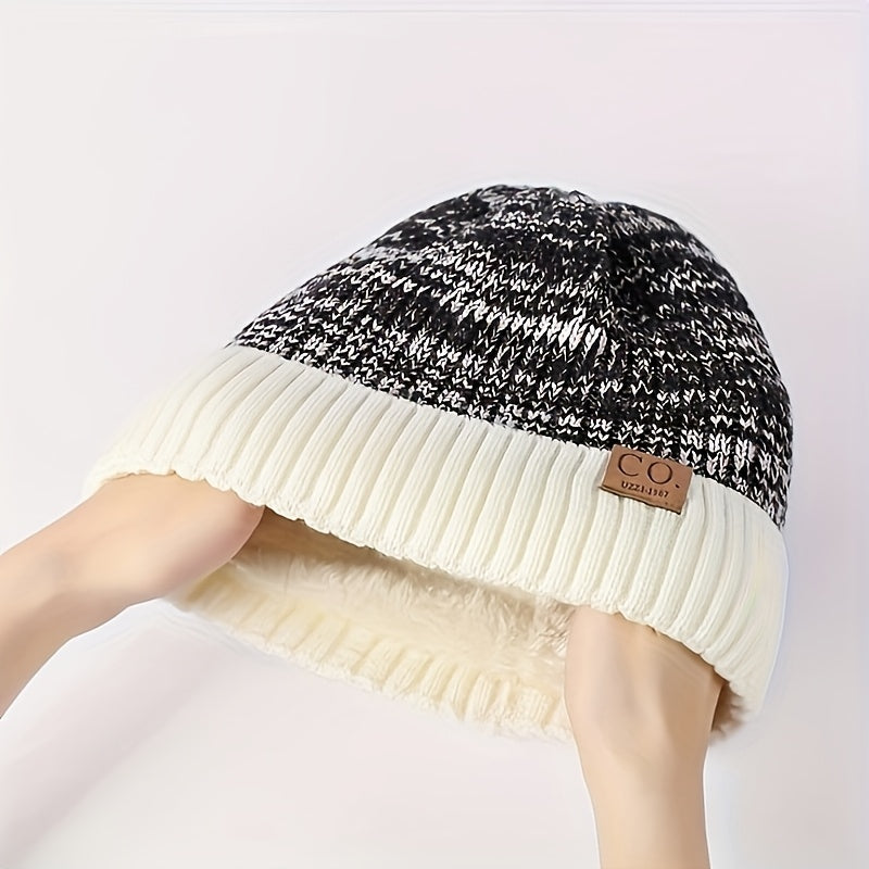 Winter Couple Thickened Knitted Hat Windproof and Warm Fleece Hat