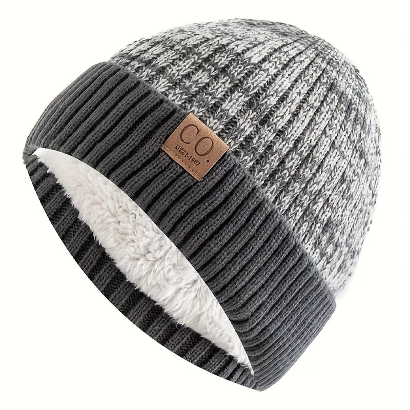 Winter Couple Thickened Knitted Hat Windproof and Warm Fleece Hat