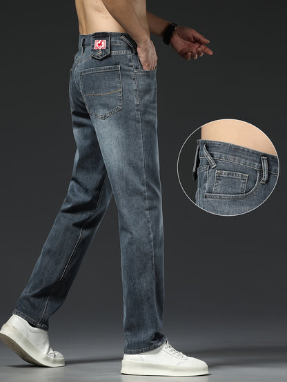 1pc Men'S Basic Style Low Waist Denim Jeans.