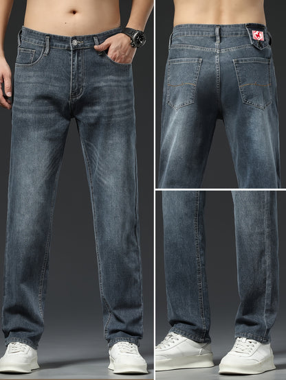 1pc Men'S Basic Style Low Waist Denim Jeans.