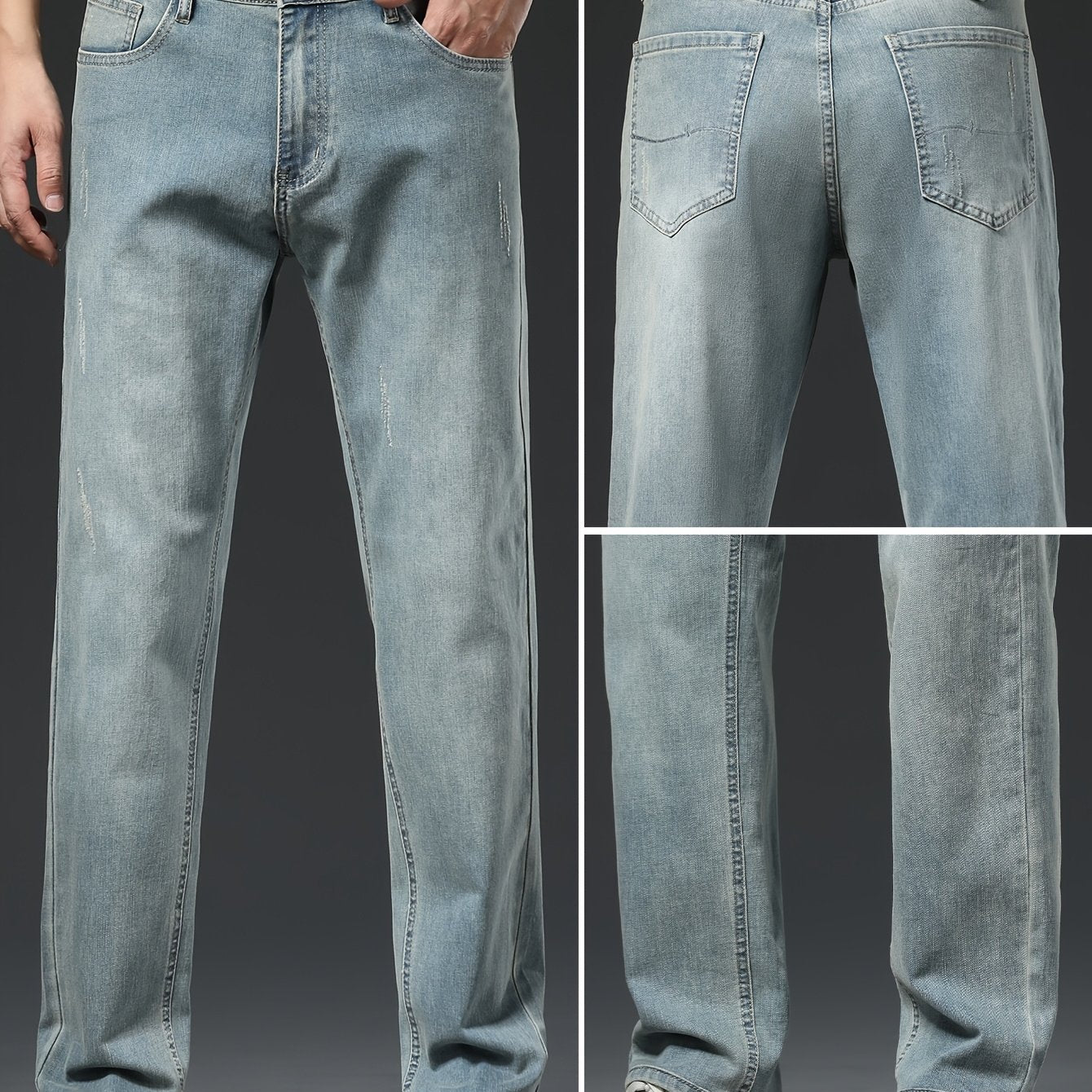 1pc Men'S Basic Style Low Waist Denim Jeans.