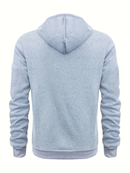 Men's Casual Sporty Hoodie with Multi-Zip Arm Pockets - Polyester