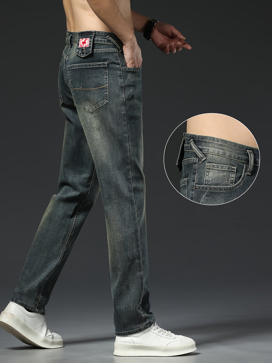 1pc Men'S Basic Style Low Waist Denim Jeans.